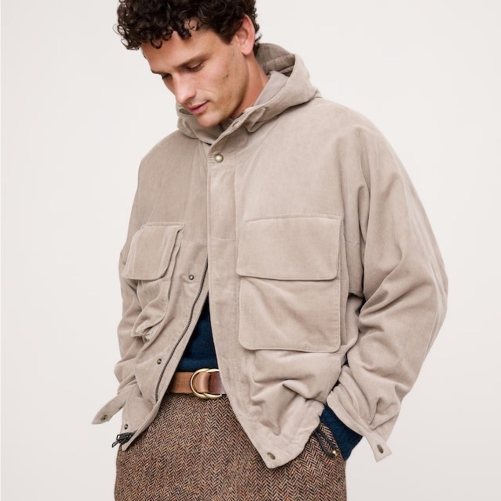 Banana Republic mens loose fit corduroy utility jacket
